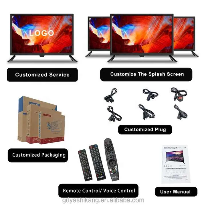 بسعر المصنع تلفزيون صغير محمول 19 بوصة . Factory Price 19 Inch Portable Mini TV Small Size Flat
