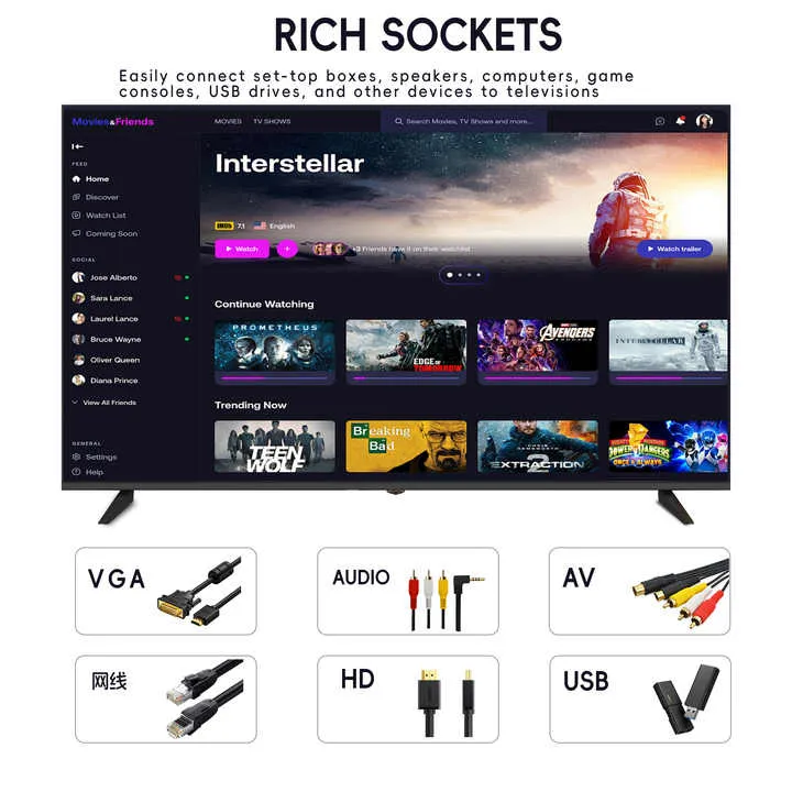 بدون إطار بكسل em تلفزيون ذكي 2K Ultra HD . Frameless Pixel EM Smart TV 2K Ultra HD andid WebOS