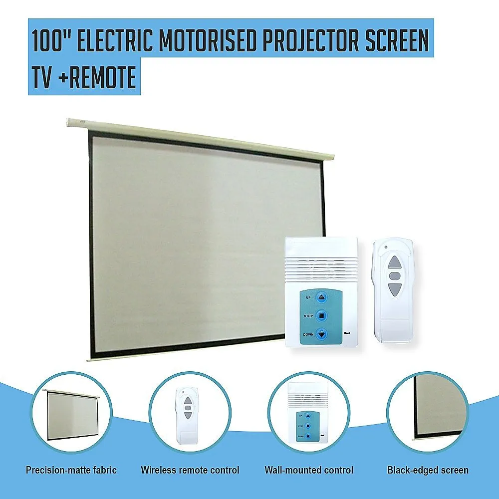 100" Electric Motorised Projector Screen TV  Remote