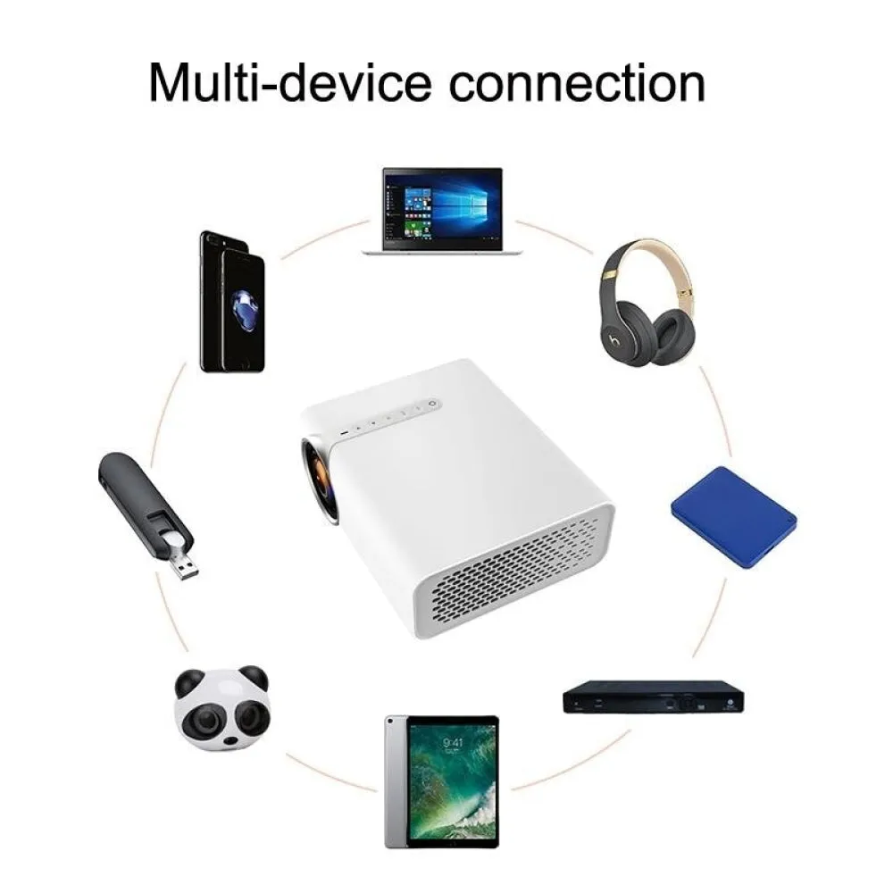 1080P Wireless Screen Mirroring Projector | Small LED | White