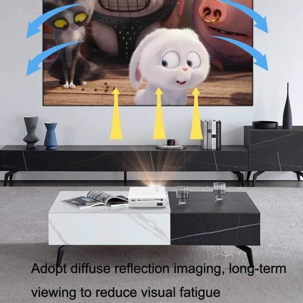 1080P Wireless Screen Mirroring Projector | Small LED | White