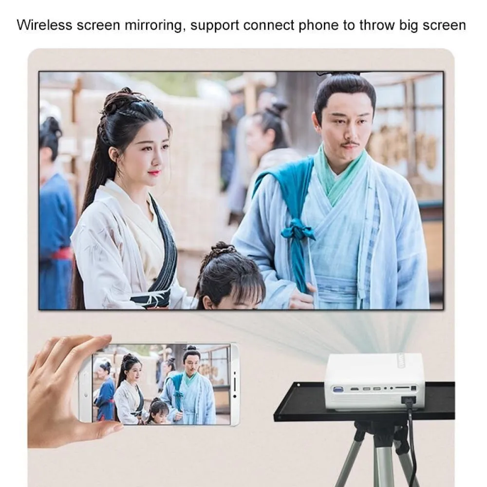 1080P Wireless Screen Mirroring Projector | Small LED | White