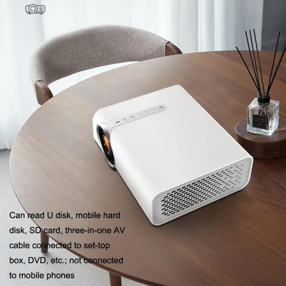 1080P Wireless Screen Mirroring Projector | Small LED | White