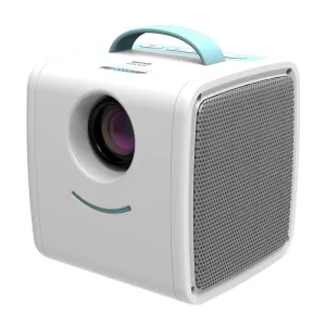 10W Children Video Projector | 30 Lumens | HD 1080P | LCD Technology | Supports AV, USB, Mini SD, HDMI, Audio | White | Blue