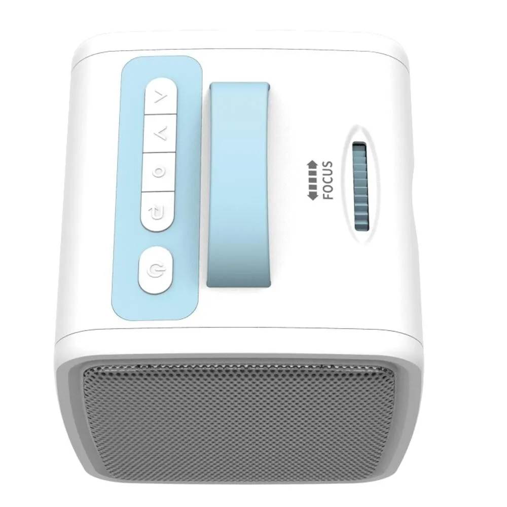 10W Children Video Projector | 30 Lumens | HD 1080P | LCD Technology | Supports AV, USB, Mini SD, HDMI, Audio | White | Pink