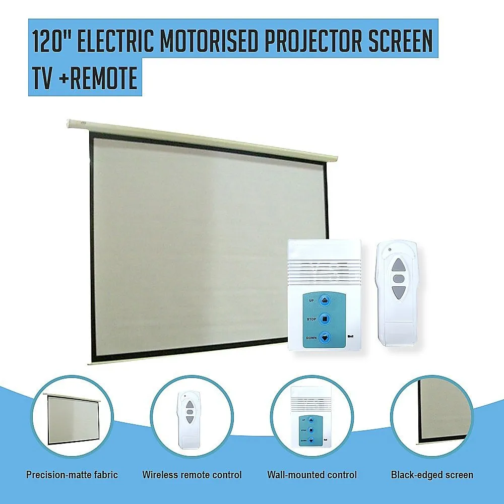120" Electric Motorised Projector Screen TV  Remote