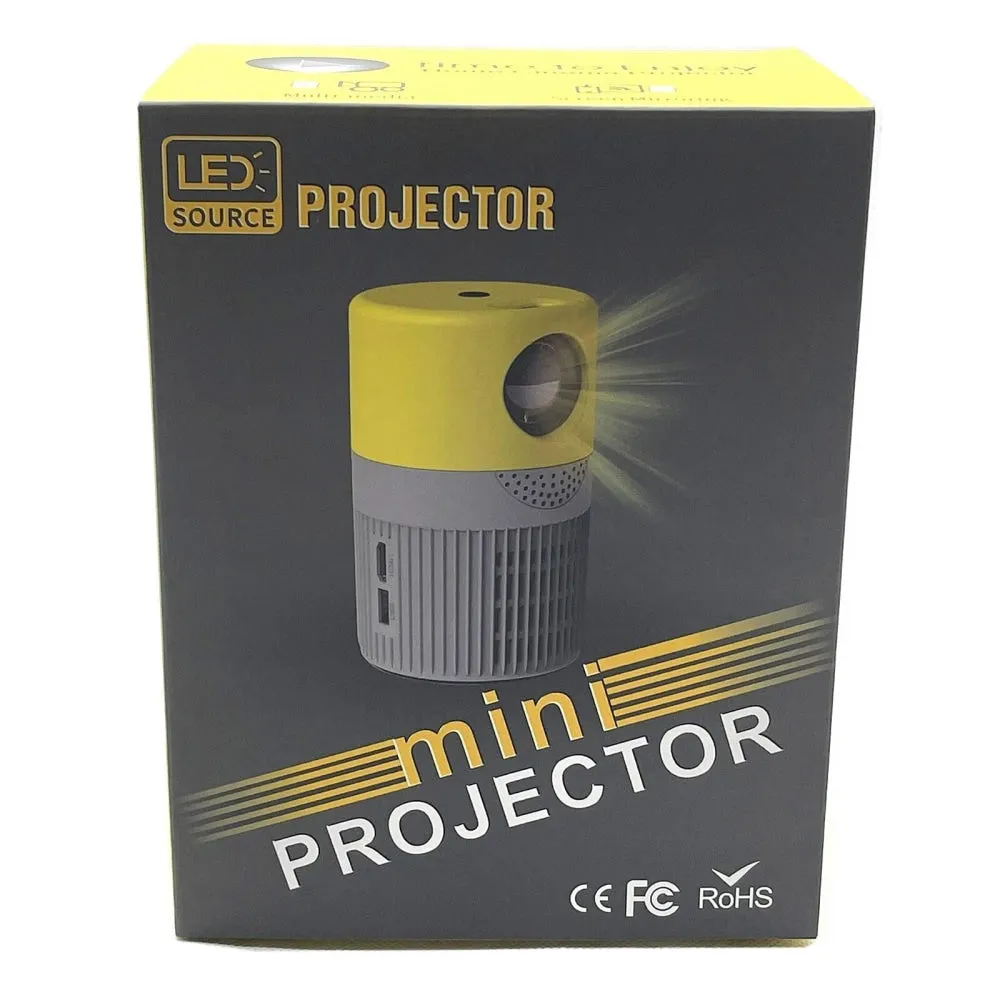 3000 Lumens WiFi Mini Projector with Screen Mirroring Support | Black White