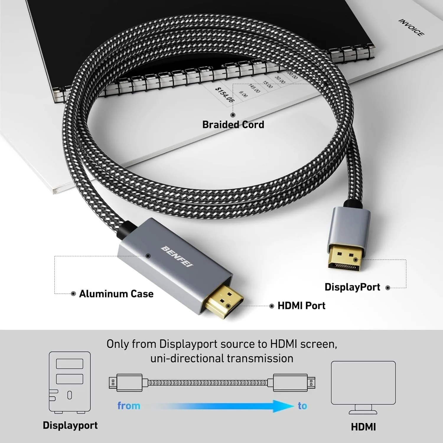 4K DisplayPort to HDMI Cable | 4.5m