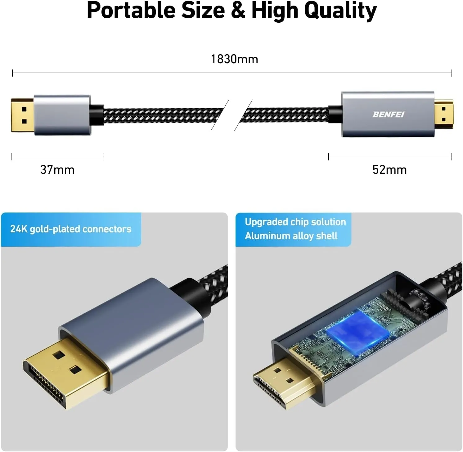 4K DisplayPort to HDMI Cable | 4.5m