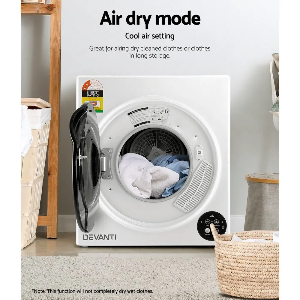 5kg Tumble Dryer | Fully Auto Wall Mount | White