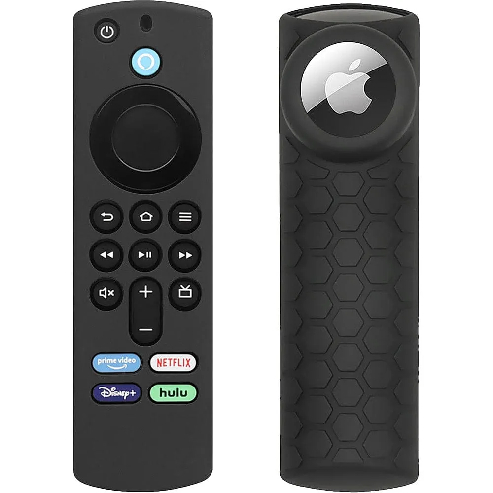 Amazon Fire TV Stick 4K (3rd Gen) Remote Black Silicone Case - Apple AirTag