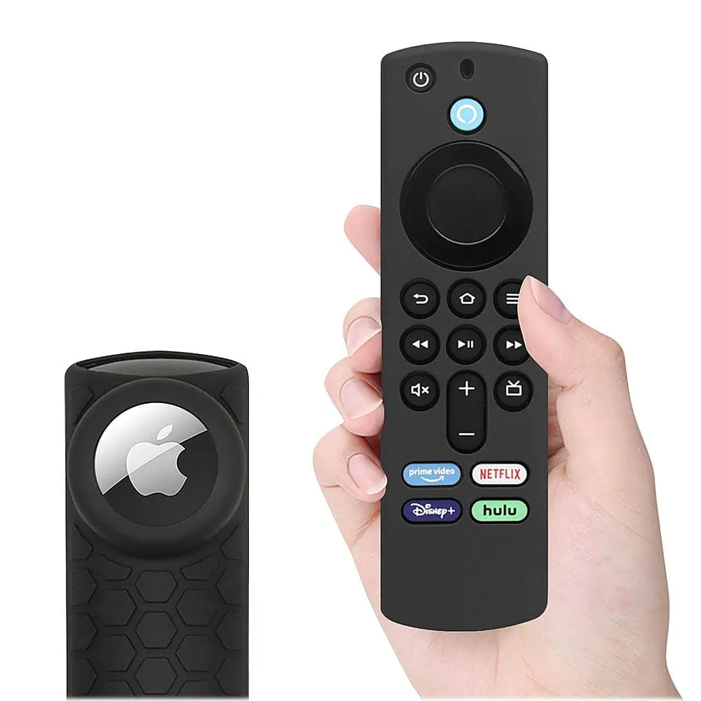Amazon Fire TV Stick 4K (3rd Gen) Remote Black Silicone Case - Apple AirTag