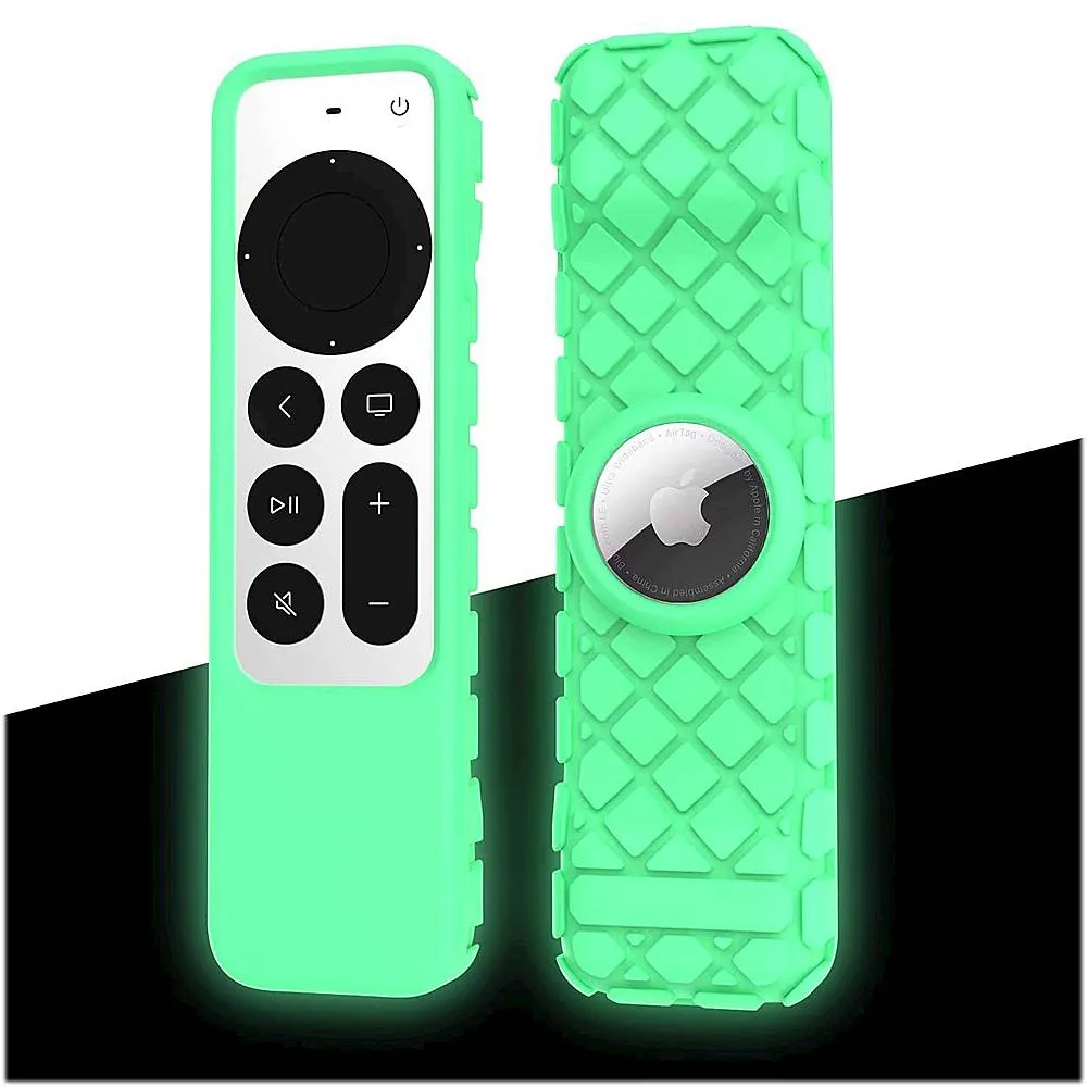 Apple TV 4K Remote Green Glow Silicone Case - Apple AirTag
