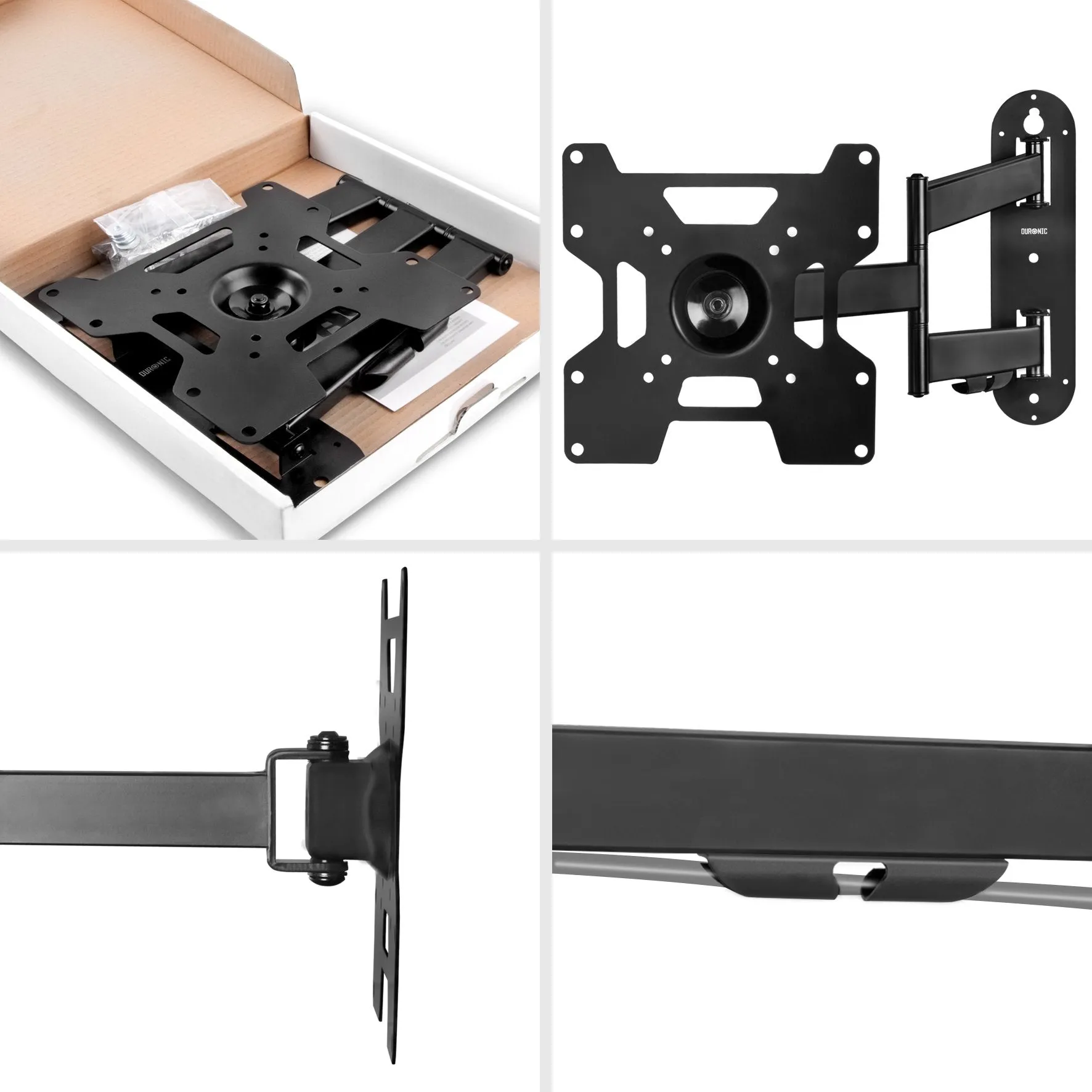 Duronic TVB1135 TV Bracket, Cantilever Wall Mount for 23-37" Television Screen, Tilting Action  15°/-15, Fits up to 200x200mm, For Flat Screen (25kg)