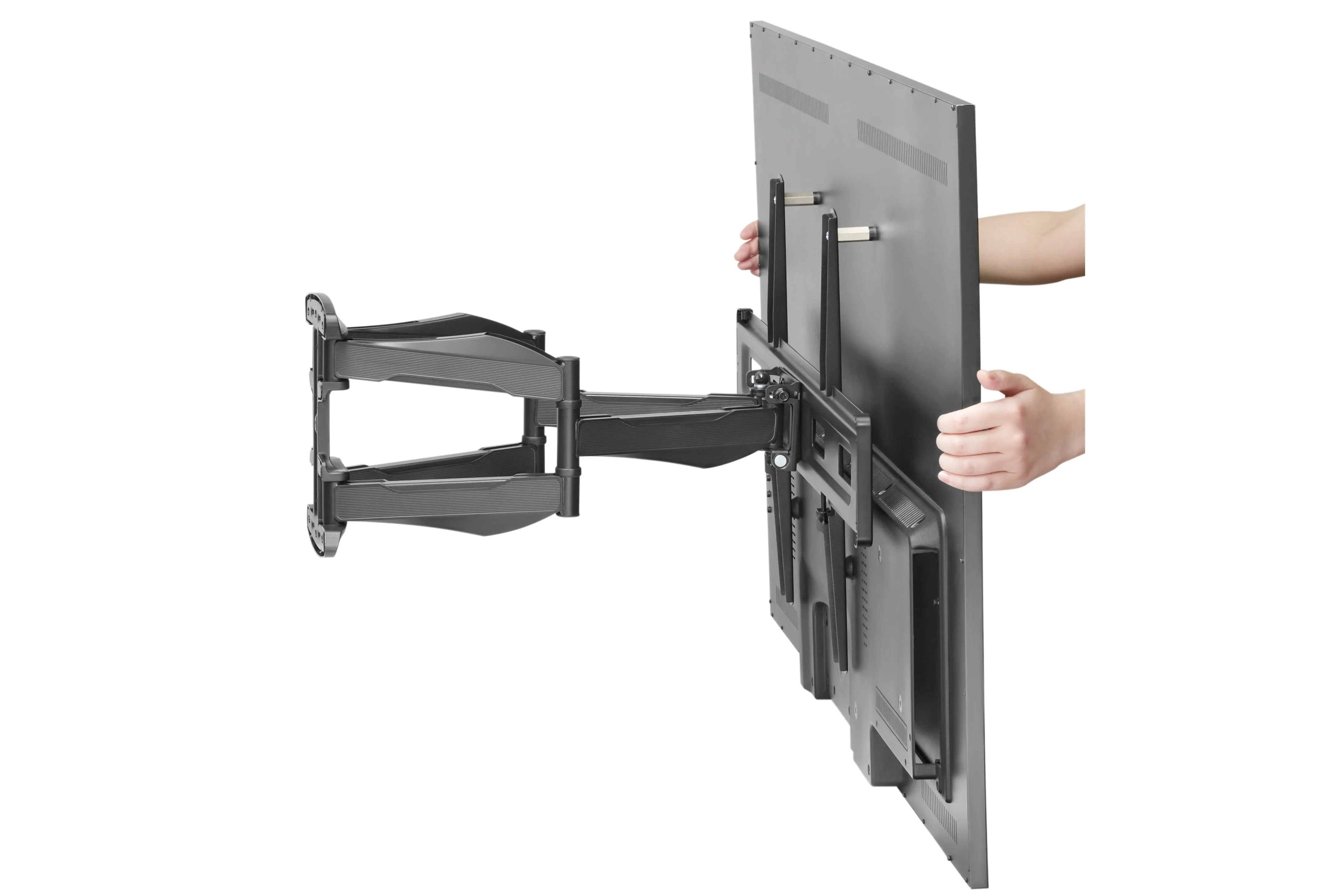 Heavy Duty Swing Arm TV Wall Bracket 37" 40" 42" 43" 46" 50" 55" 60" 65" 70" 75" VESA Max 600x400 Black