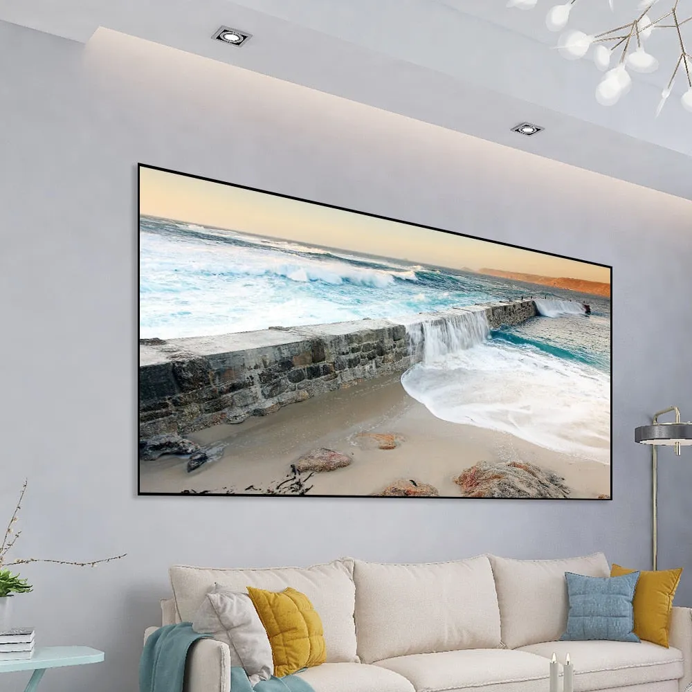 High Brightness Reflective Projector Screen 60 100 130 inch 16:9 Fabric Cloth Projection Screen