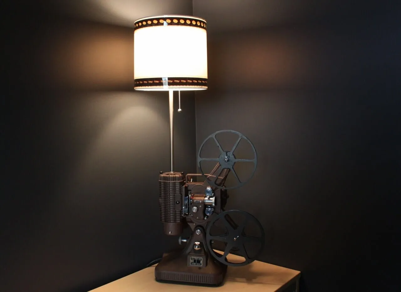 Movie Projector Table Lamp - Home Theater Décor - Early Brown K108  - Hollywood & Movie Theater décor - Film Art - Movie Maker Gift