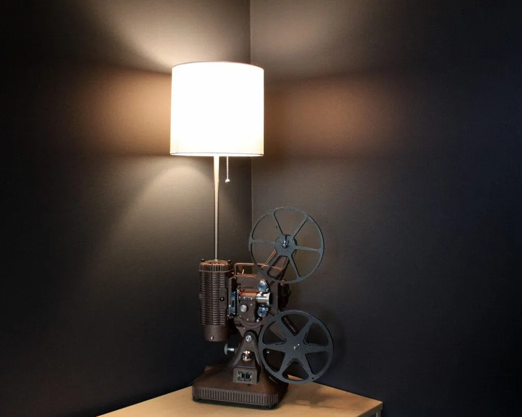 Movie Projector Table Lamp - Home Theater Décor - Early Brown K108  - Hollywood & Movie Theater décor - Film Art - Movie Maker Gift