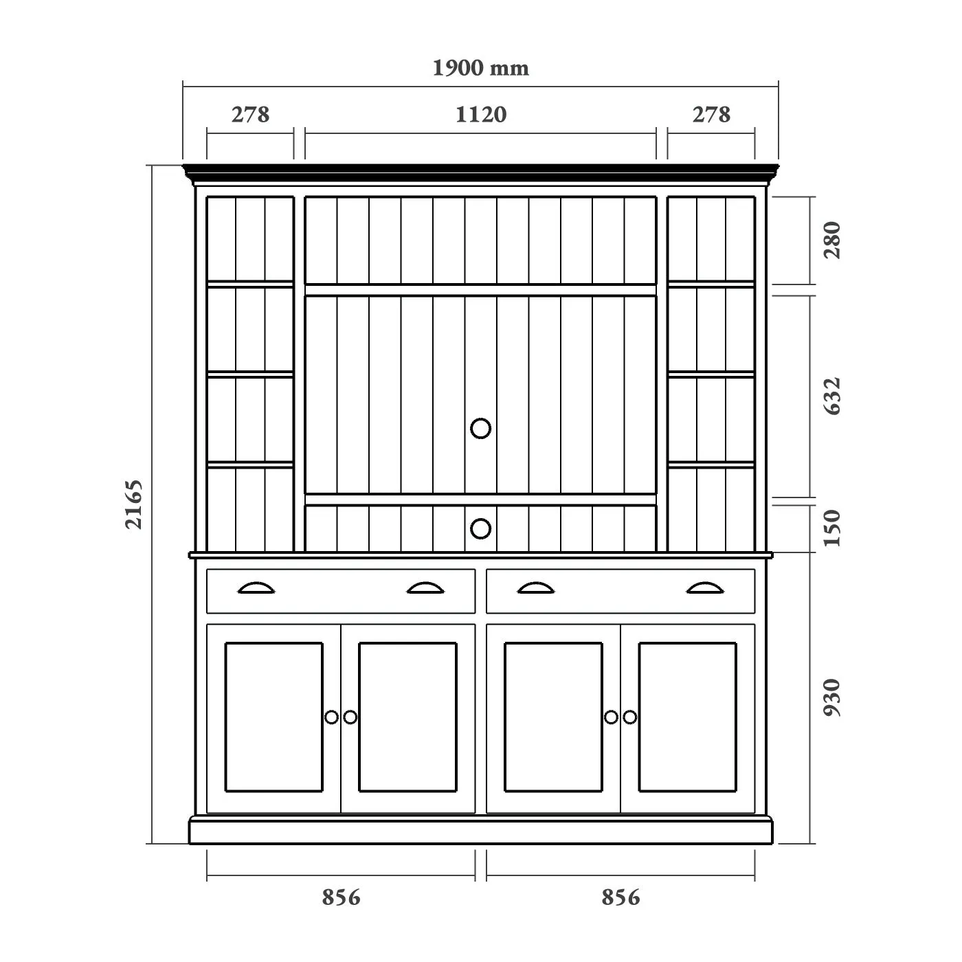 TV & Media Storage Unit - Drawers
