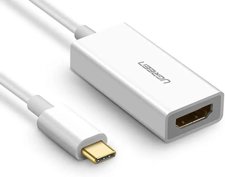Ugreen USB-C Male to HDMI Female Adapter 4k@30Hz With 20cm Cable - White(40273)