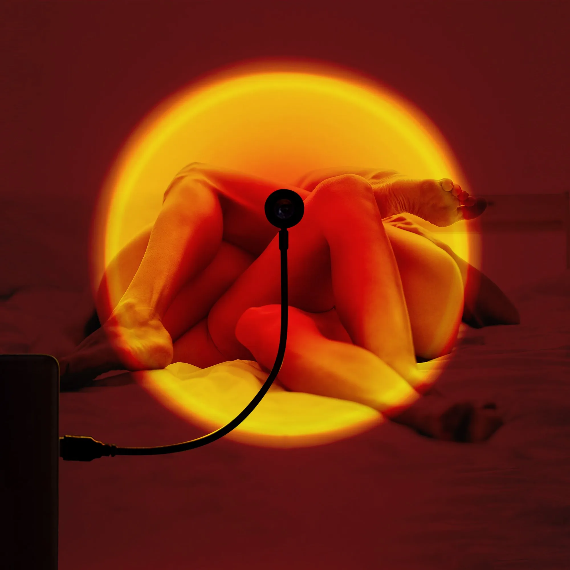 Vibrant LED Sunset Lamp & Light Projector