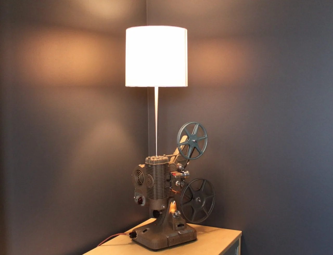 Vintage Table / Desk Lamp, Keystone Projector Lamp, Hollywood & Movie Theater décor, Film Art, Movie room, Home Theater , Film Maker Gift