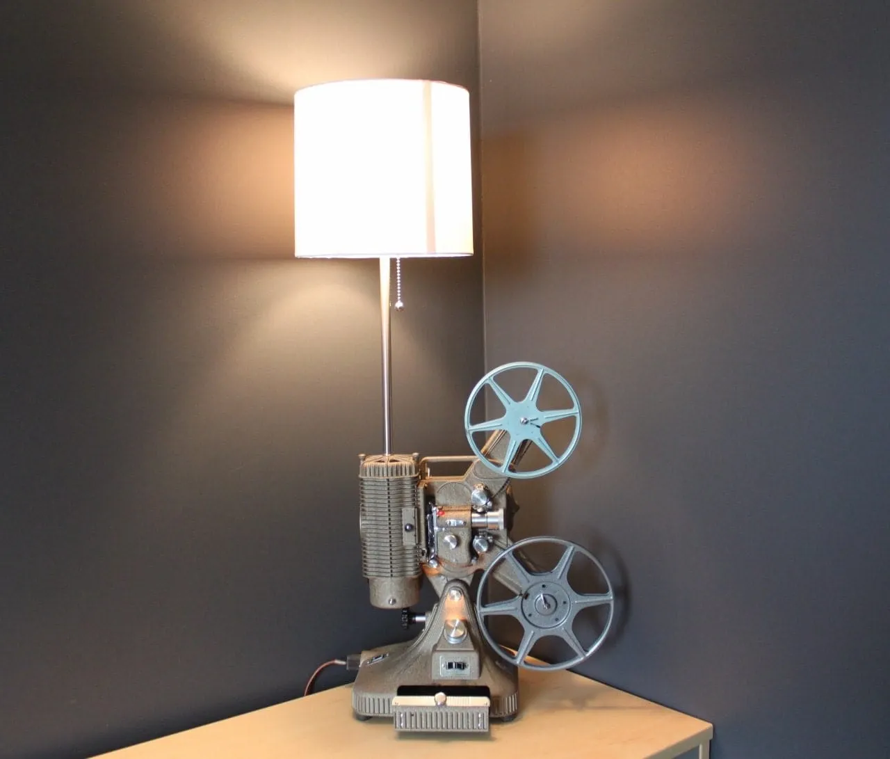 Vintage Table / Desk Lamp, Keystone Projector Lamp, Hollywood & Movie Theater décor, Film Art, Movie room, Home Theater , Film Maker Gift