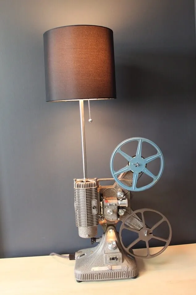 Vintage Table Lamp / Desk Lamp - Keystone Regal 8MM Projector - Hollywood & Movie Theater décor - Film Art